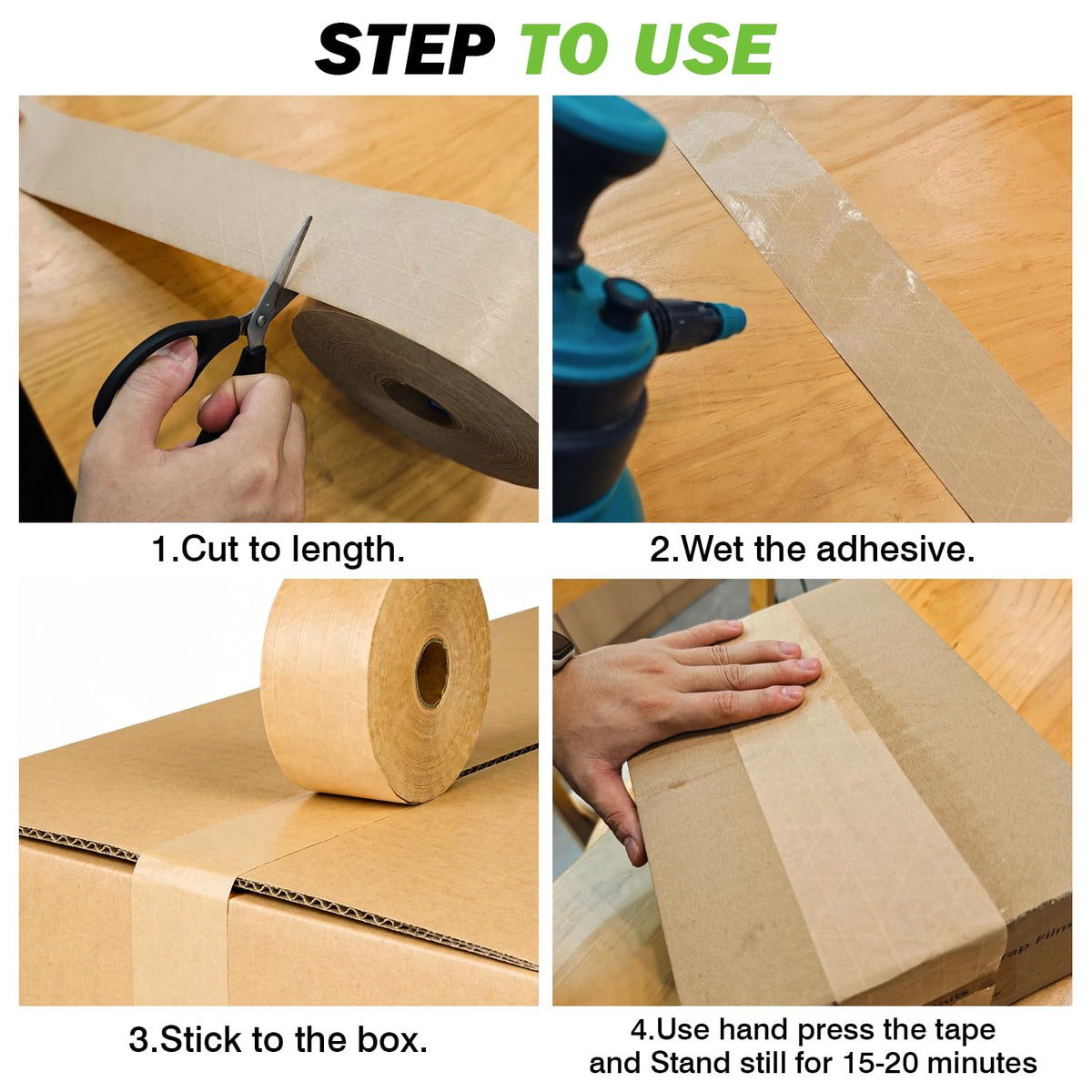 HZCOYIM 2 Rolls Value Pack - 2.75inch x 450ft Long Length Reinforced Water-Activated Brown Kraft Paper Tape for Heavy Duty Packaging, Moving and Industrial Use