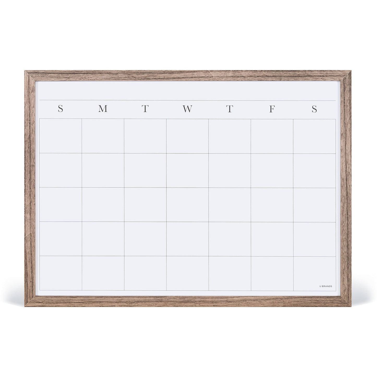 U Brands Organization Center Kit, Rustic Wood Frame, Includes Magnetic Dry Erase Calendar, Magnetic Whiteboard, Linen Bulletin Board, Along with 6 Pins, 4 Markers, and 4 Magnets (4835U00-01)