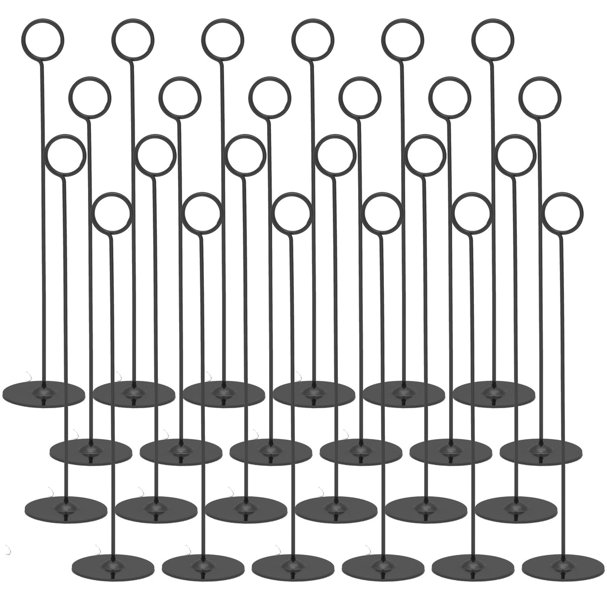 Urban Deco 24PK Table Number Holders Place Card Holders 12 Inch Table Card Holders Steel Card Holders for Photos, Food Signs, Memo Notes, Weddings, Restaurants, Birthdays (Black 24PK)