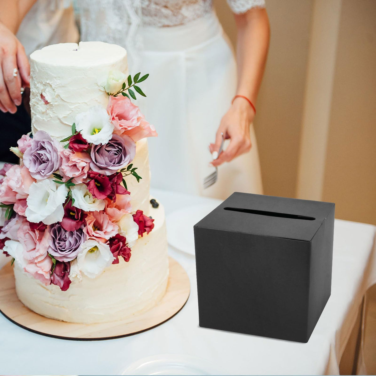 Hooqict Black Card Box with Slot 9.1" Wedding Favor Gift Card Boxes for Reception, Parties, Birthday, Wedding Decorations, Retirement, Graduation Money Box Envelope Holder