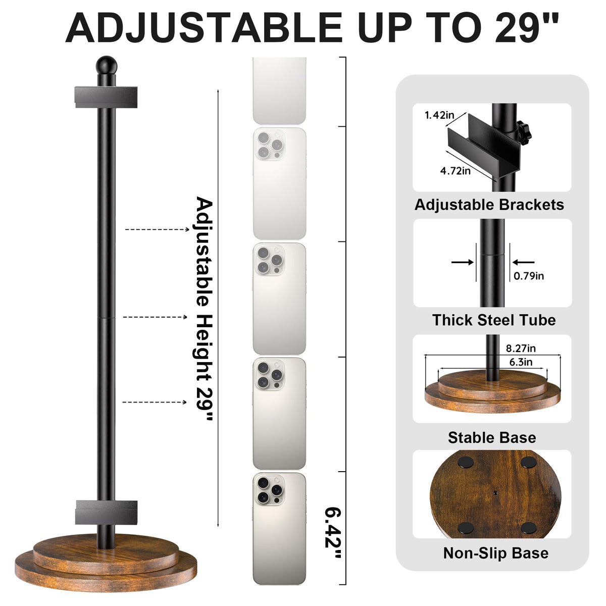 Adjustable Tabletop Easel Stand, Picture Easels for Display to 29" H, Picture Easels for Display, Black Easel, Picture Frame Stand, Adjustable Art Easel