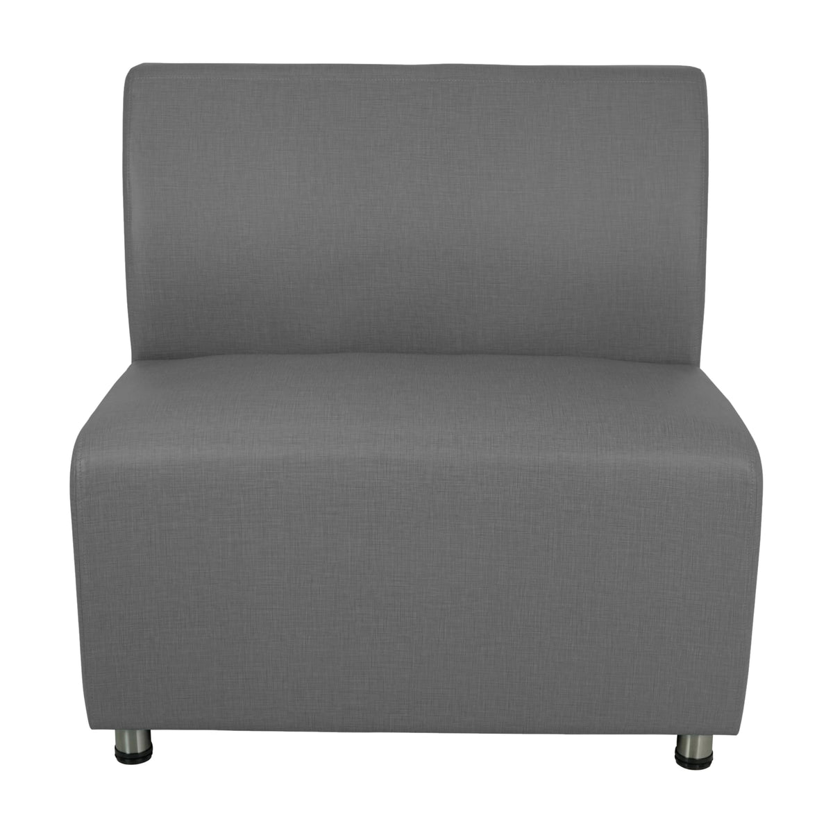FDP Pro Series Connect Modular Chair Designed for Custom Configurations and Interconnectivity Hand Upholstered Commercial Furniture for Hotel Lobby, Office, Restaurant, Library- Slate Gray Crosshatch