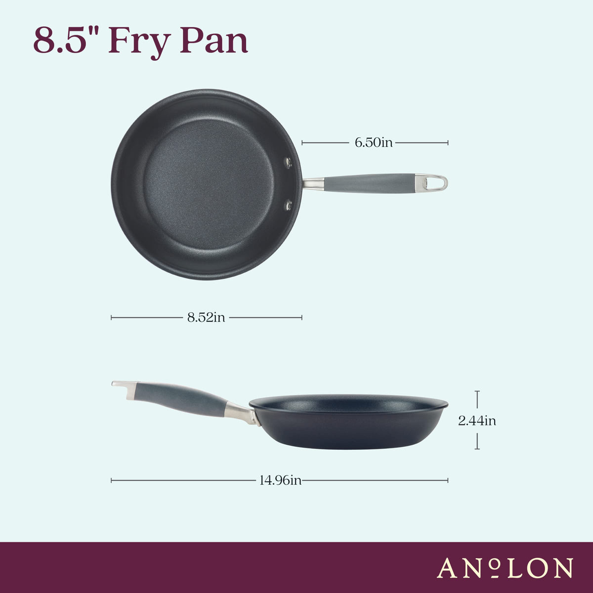 Anolon Advanced Home Hard Anodized Nonstick Frying Pan, 8.5 Inch – Small Non Stick Egg Pan, Durable Nonstick Skillet - Moonstone