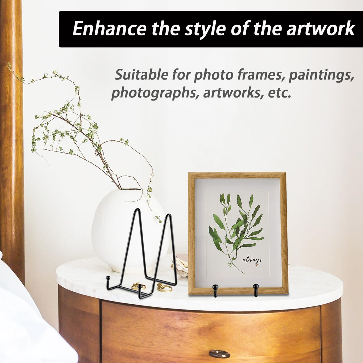 SEUNGCH 10 Pcs Plate Stands for Display,8 Inch Plate Holder Display Stand, Metal Frame Bracket for Book, Picture, Decorative Plate, Photo, and Platter, Desktop Display Shelf, Tabletop Art