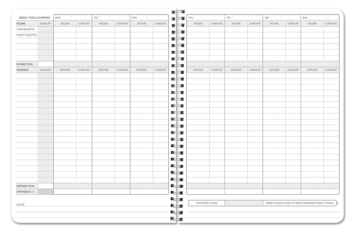 BookFactory Income and Expense Log Book/Tracker/Small Business Ledger Book/Accounting & Bookkeeping Ledger Log Book/LogBook 108 Pages - 8.5'' x 11'' Wire-O (Made in USA)