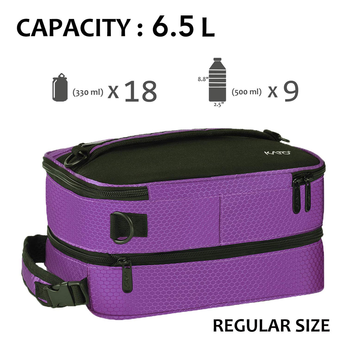Tirrinia Expandable Insulated Lunch Bag for Men Women – Leakproof Reusable Cooler LunchBox for Kids & Adults with Shoulder Strap, Perfect for Work, School, Office, Travel,Purple