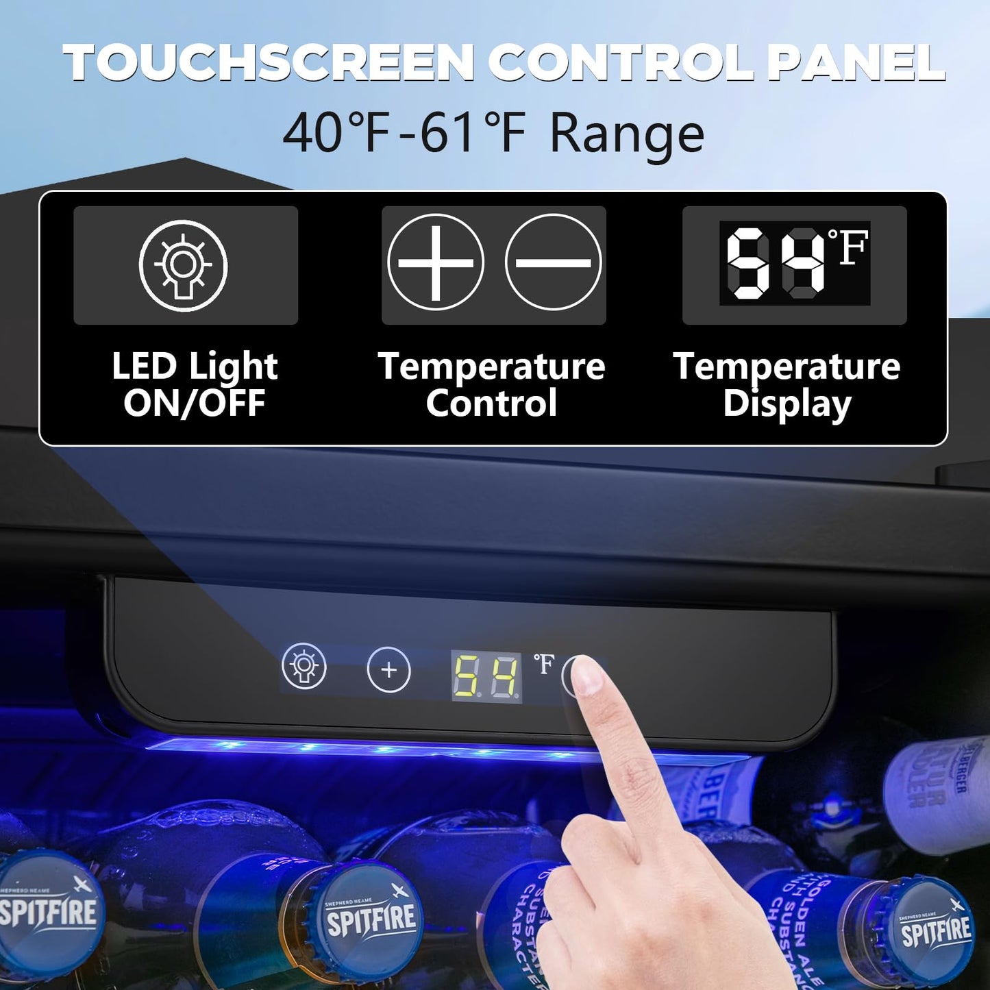 Electactic 2.6 Cu.ft Beverage Refrigerator Cooler, 95 Can Mini Fridge Glass Door with Adjustable Shelves, Digital Temperature Display, Freestanding Small Drink Fridge for Home, Office or Bar(Black)