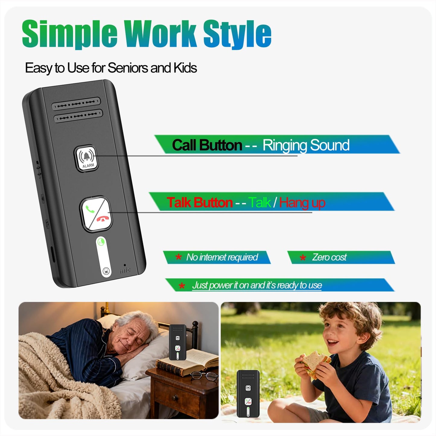 Home Intercom System Wireless 3 Pack, Expandable to 6 Units, Room-to-Room Communication, 1600ft Long Range, Auto Answer, Magnetic Wall Mount, 30-Day Battery, for Elderly Parents, Office, Indoor Use.