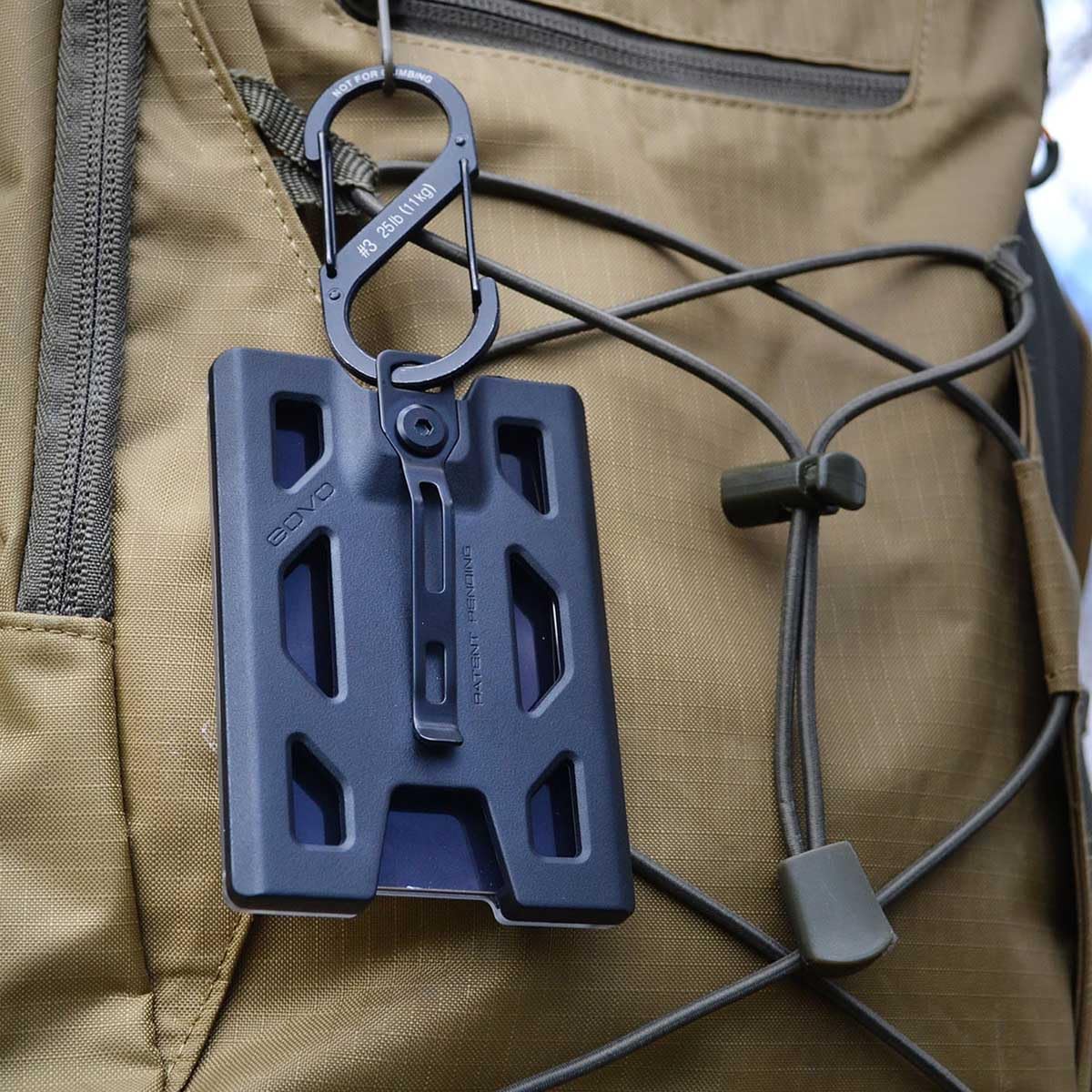 GOVO T4 Badge Holder/Wallet - Durable Polycarbonate ID/Credit Holder with Metal Clip and 4 Cards Slot (Holds 1to 4 Cards) Black