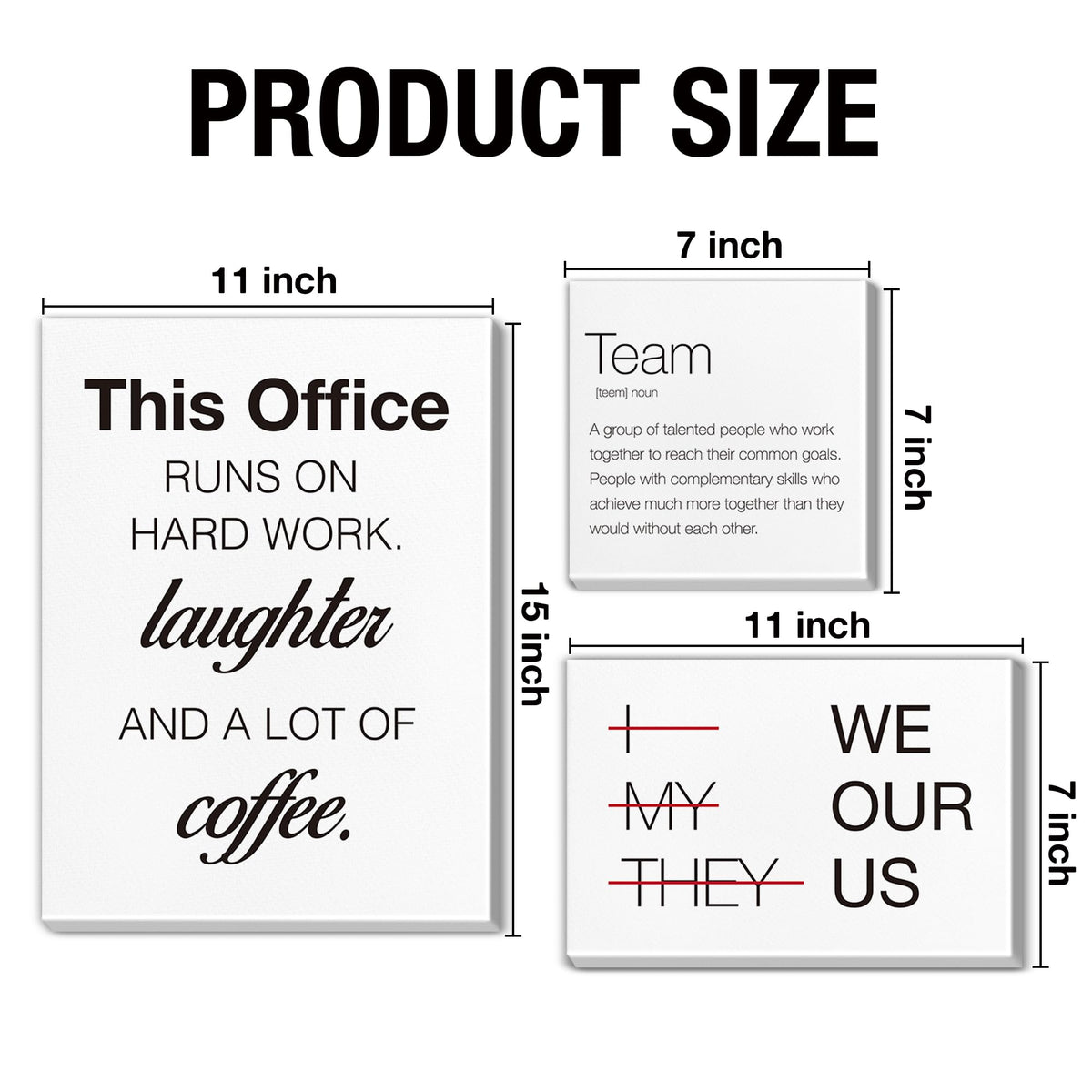 Inspirational Wall Decor for Office Teamwork Wall Art Motivational Posters Set of 6 Framed Modern Office Team Canvas Artwork, Team Gifts