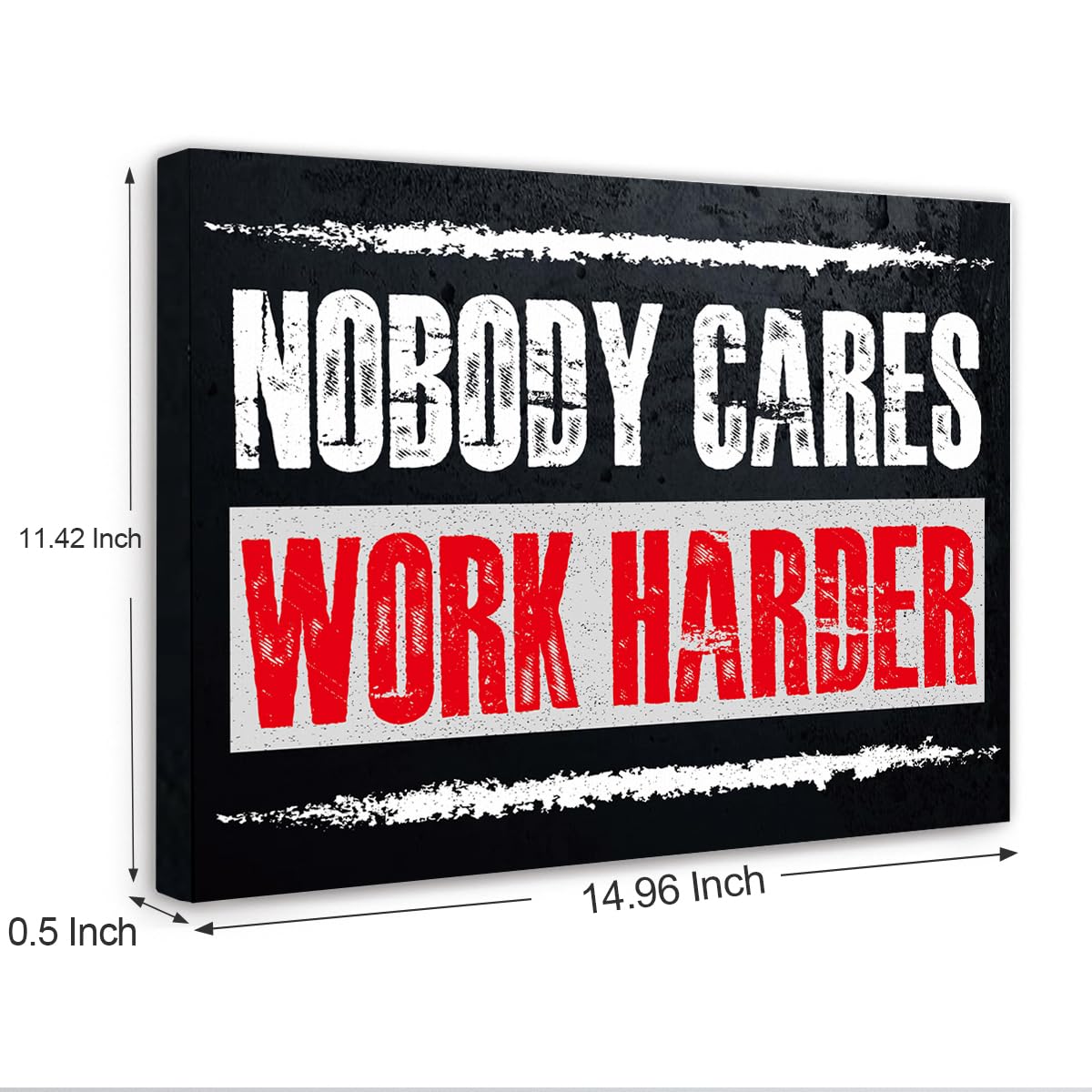 Gwisml Nobody Cares Work Harder Inspirational Canvas Wall Art,Motivational Quotes Canvas Frame Painting Prints Posters Artwork For Home Office Wall Decor