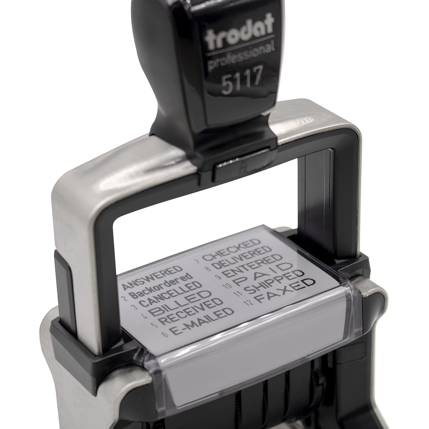 Rubber Stamp Creation - 5117 Professional 12-Message Stamp w/Dater, Self-Inking, Blue Ink Color