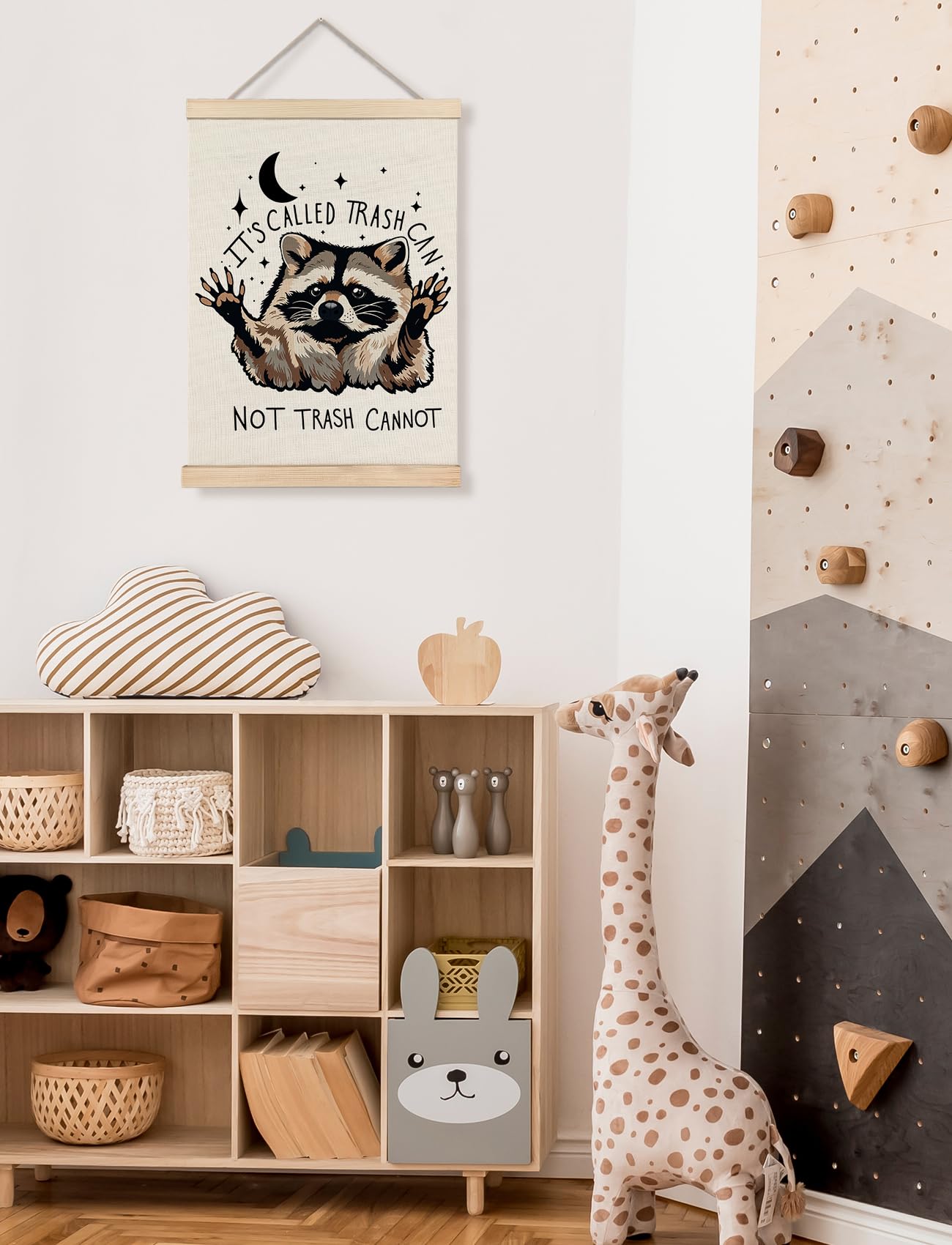 Foritho Funny Motivational Raccoon Poster Wall Art Framed, Gifts for Raccoon Lovers, It's Called Trash Can Inspirational Trash Panda Canvas Prints Wall Decor for Home Kitchen Office, 12x16 Inch