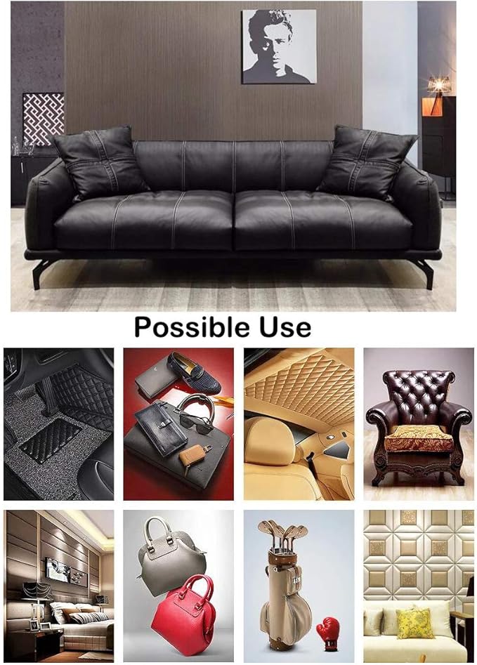 Wento Thick 2 Yard Faux Leather Fabric Soft Skin Grain PU Leather