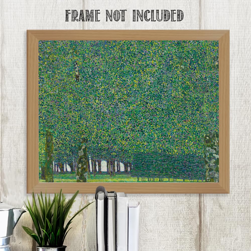 Gustav Klimt The Park 11x14 Unframed Print – Nature-Inspired Fine Art Reproduction, Abstract Forest Painting for Peaceful Home, Office, or Meditation Space Décor