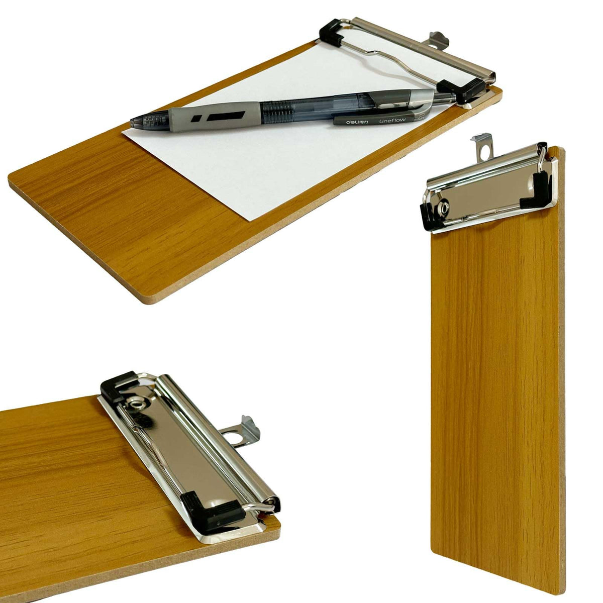 HXymxkeqi 10Pcs High - Density Wood Board Check Presenter, Mini Clipboard & Menu Holder for Restaurants, Cafe, Office, 8x4inch with Hook (10, High - Density Wood Board, 8"x4")