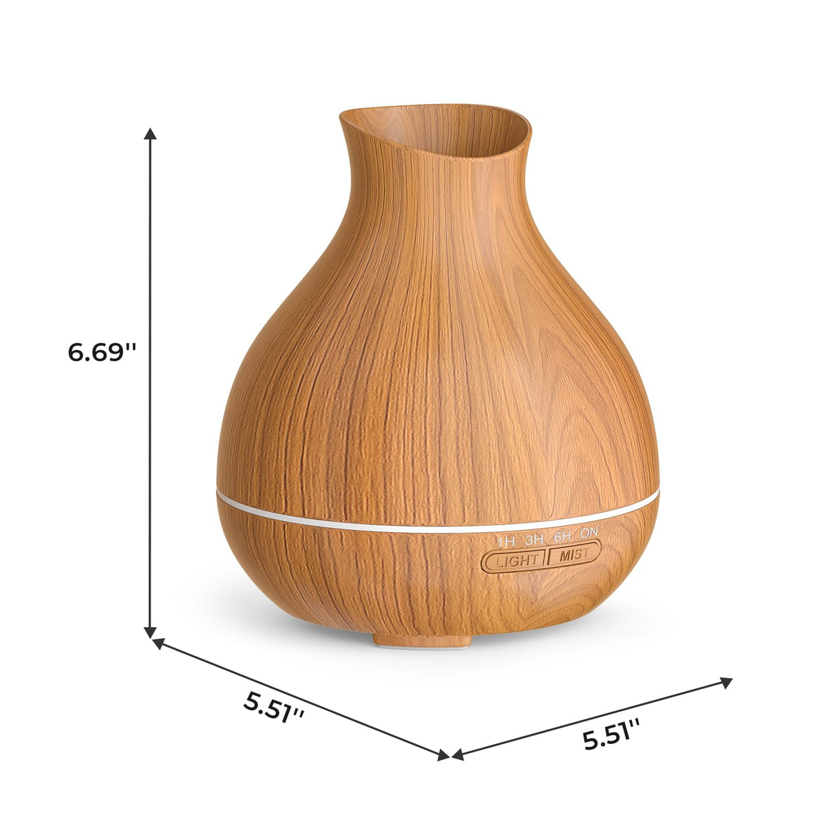 BZseed Aromatherapy Essential Oil Diffuser 550ml 12 Hours Wood Grain Aroma Diffuser with Timer Cool Mist Humidifier for Large Room, Home, Baby Bedroom, Waterless Auto Shut-off,7 Colors Lights Changing