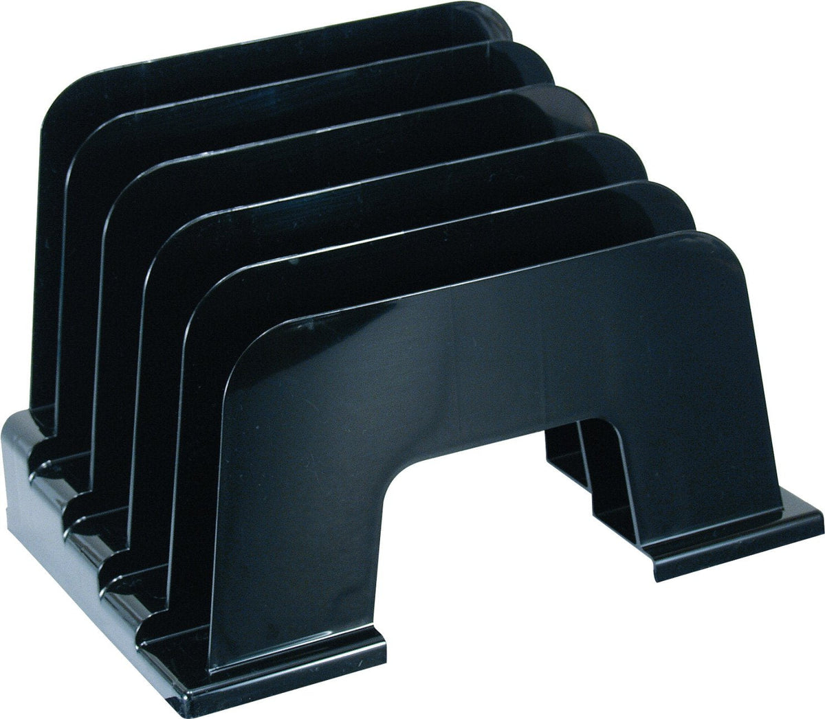 Officemate Incline Sorter, 5 Compartments, Black (21232)