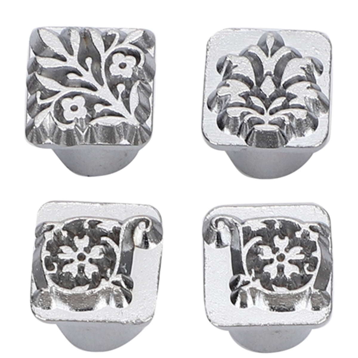 12PCS Leather Stamping Tools, 12 Patterns Zinc Alloy Leather Craft Stamps Punch Set Tool, Flower Design Leather Stamper for Leather Craft DIY Jewelry Marking