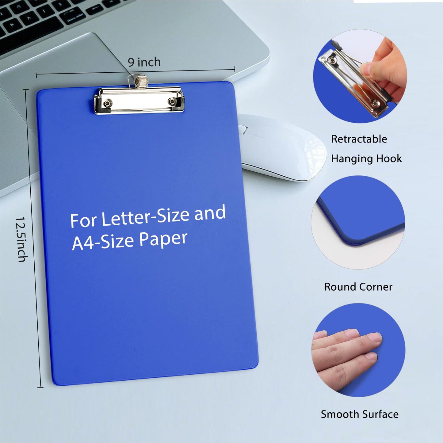 6Pcs/Set A4 clipboard with Pen Holder, Holds up to 100 Sheets of 8.5x11 Paper，Plastic clipboard for Nurse, Kids,Teacher