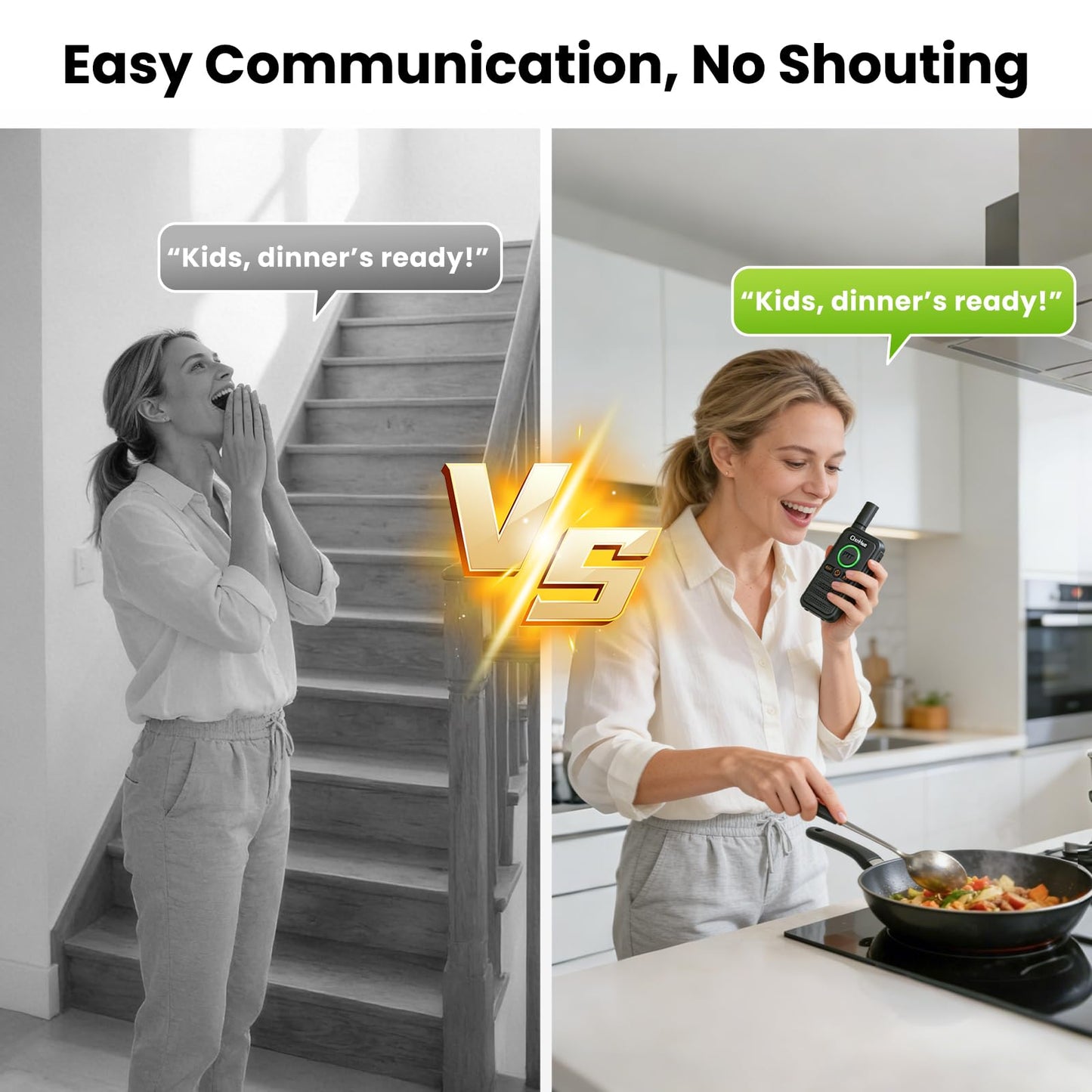 ChunHee Wireless Intercom System, 2 Way Voice Intercom for Home, 1.5-Mile Long Range, 16 Channels Portable Intercom with VOX & SOS Alarm, Easy Install Intercom for Elderly, Business & Basement