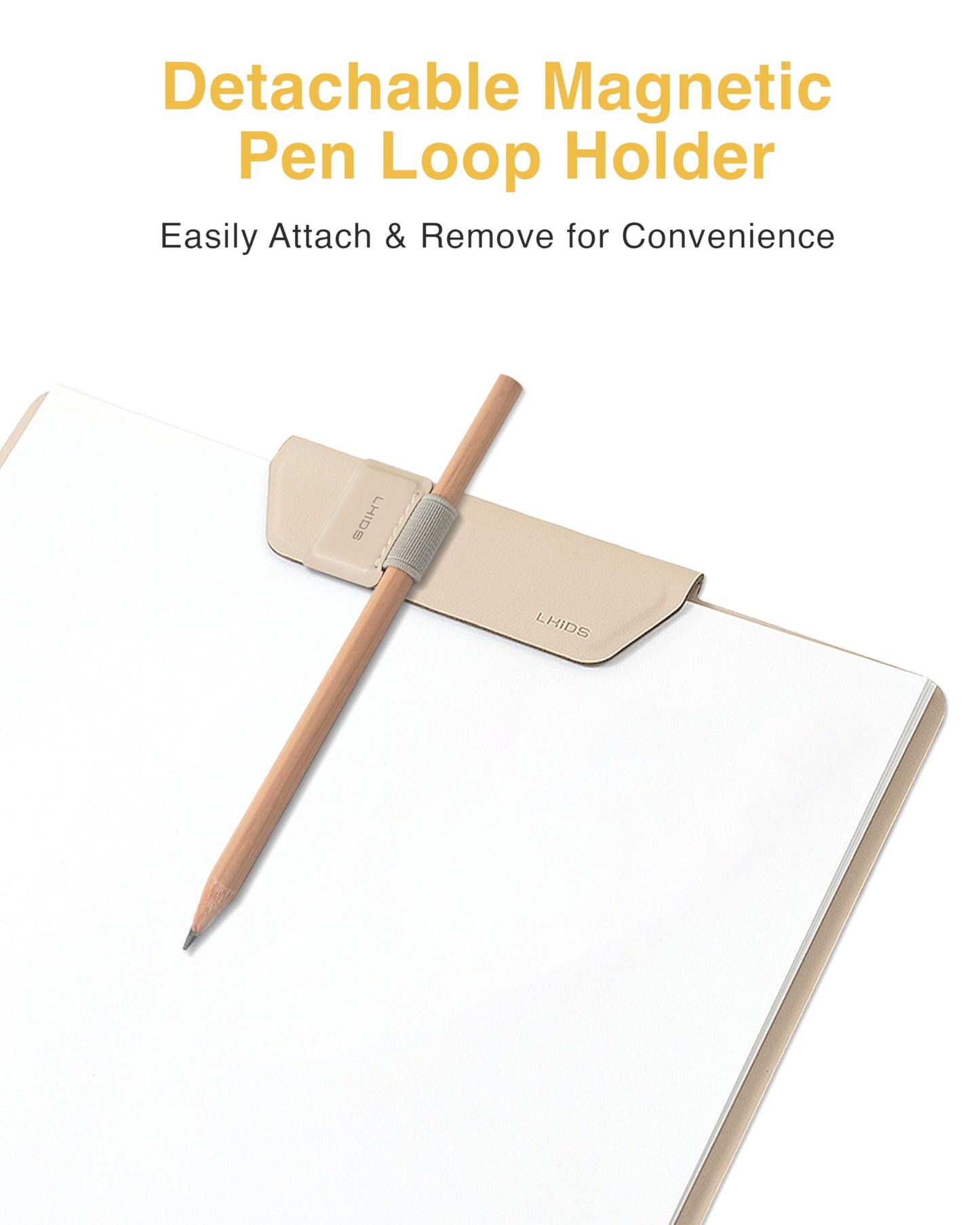 LHiDS Magnetic Clipboard – Slim Leather Writing Board with Detachable Pen Holder, Professional Magnetic Clipboards for Office, (A4 Letter Size, 9x12.5) (Apricot, A4 Letter)