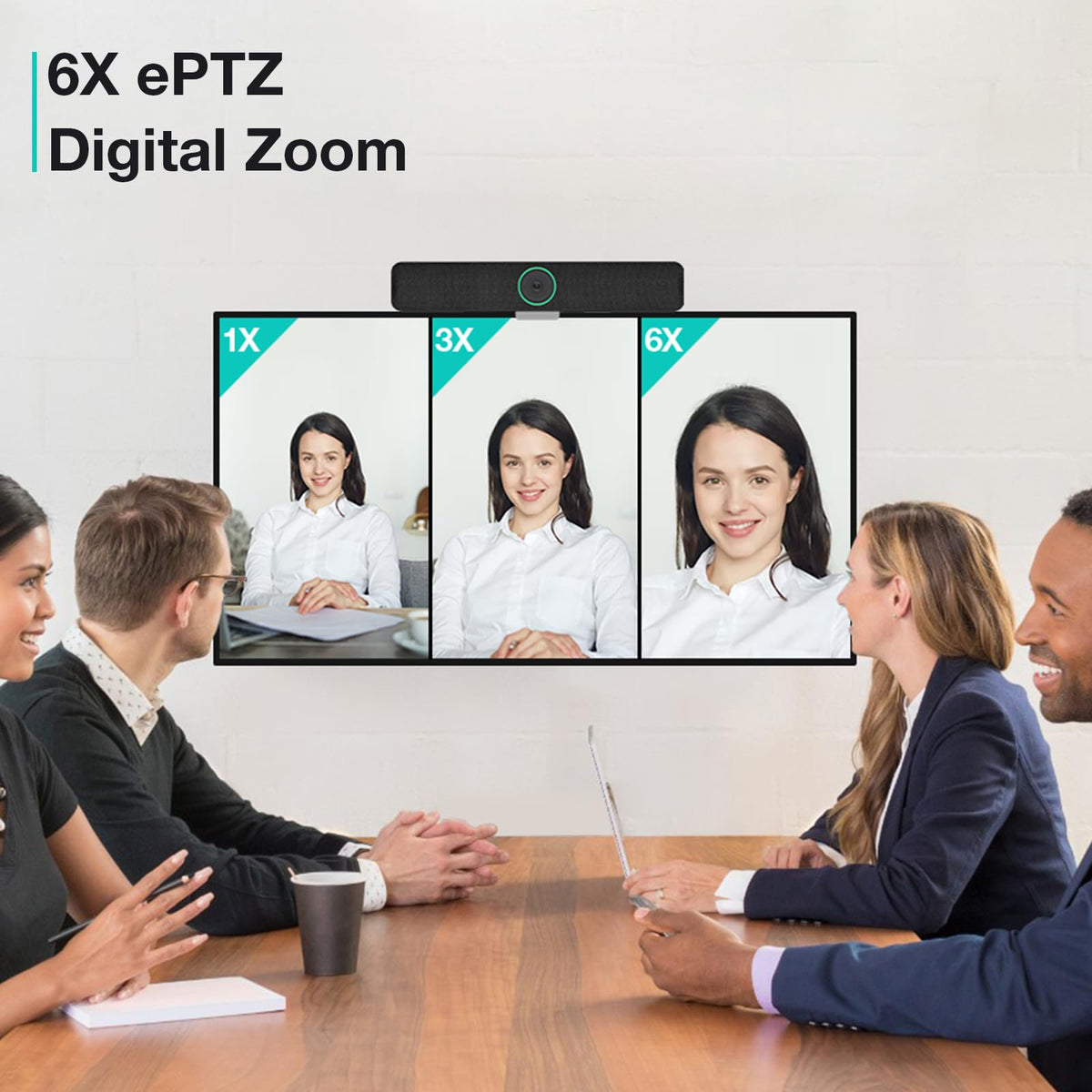 RayBit TB5 Video Conferencing System - Zoom Certificated, Ultra 4K Pro Audio and Video Conference Room Camera with 4 Microphone Arrays & Stereo Speakers, 120° Wide Angle Webcam for TV/Meeting Room