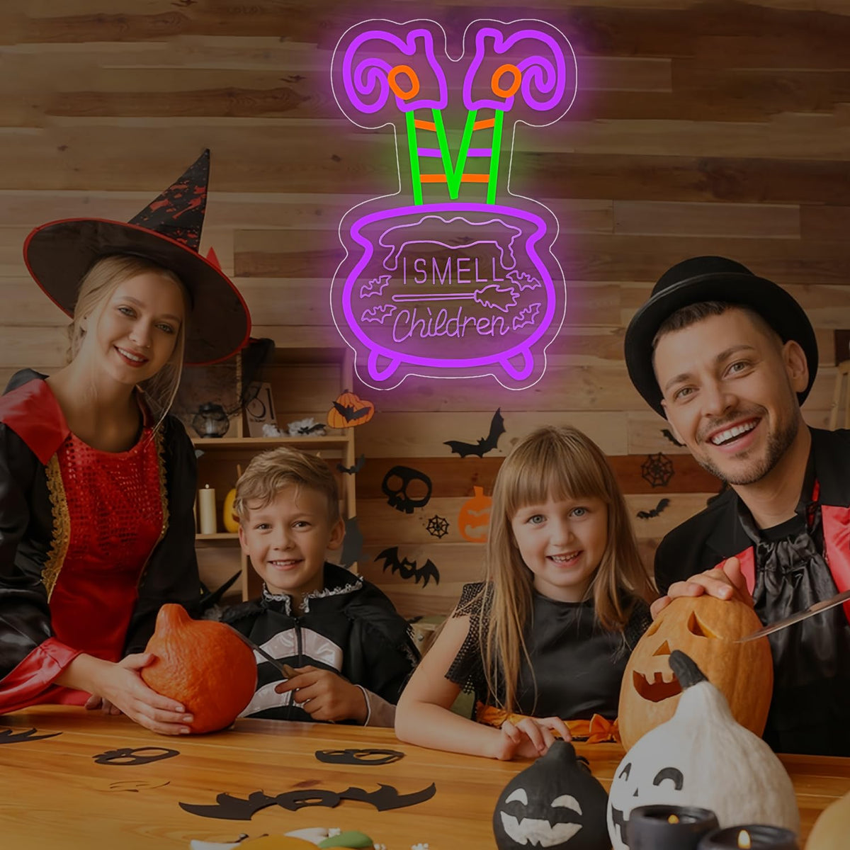 Halloween Neon Sign Dimmable I Smell Chiedren Neon Sign for Wall Decor Halloween Witch Led Neon Light Sign for Halloween Led Sign Halloween Decorations Party Decor Home Bar