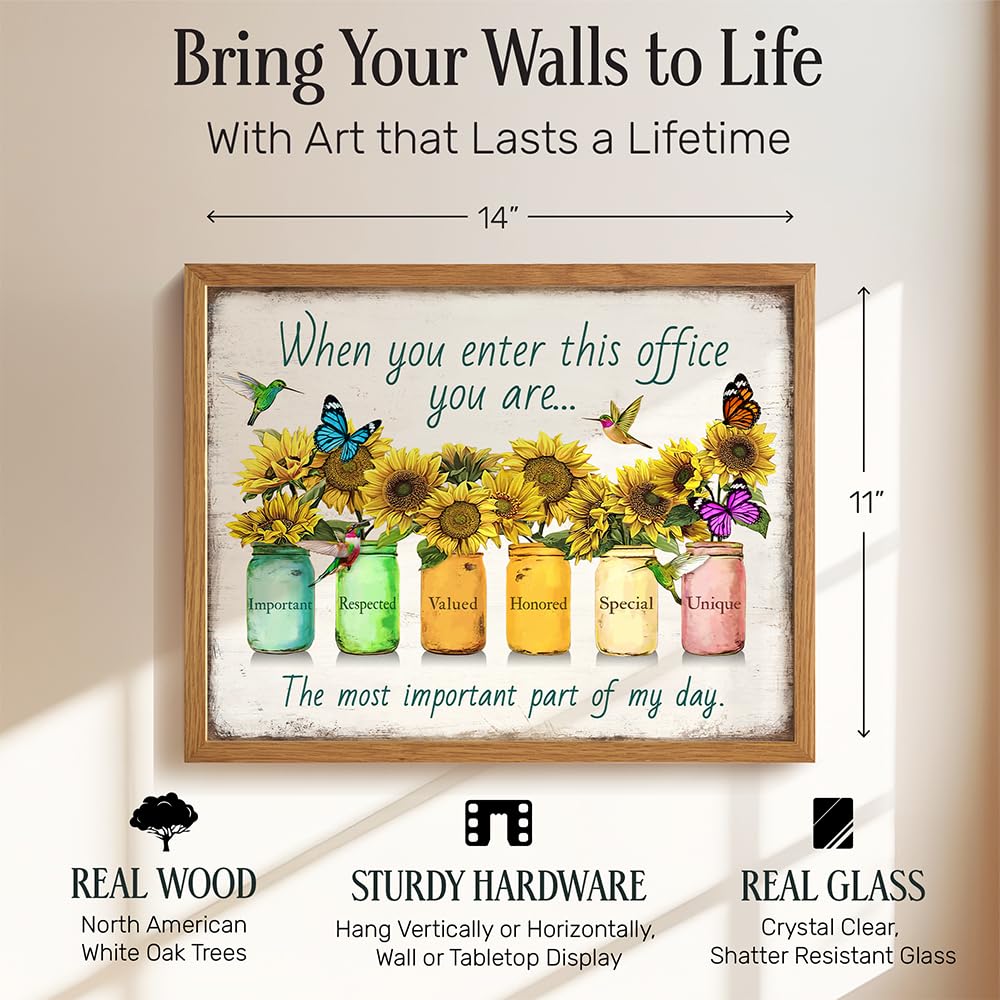 Inspirational Posters For Office 11x14 FRAMED - Inspirational Quotes Workplace Wall Decor - positive affirmation Home Office Decor - Teamwork Posters - Entrepreneur Gifts - Motivation Poster Print