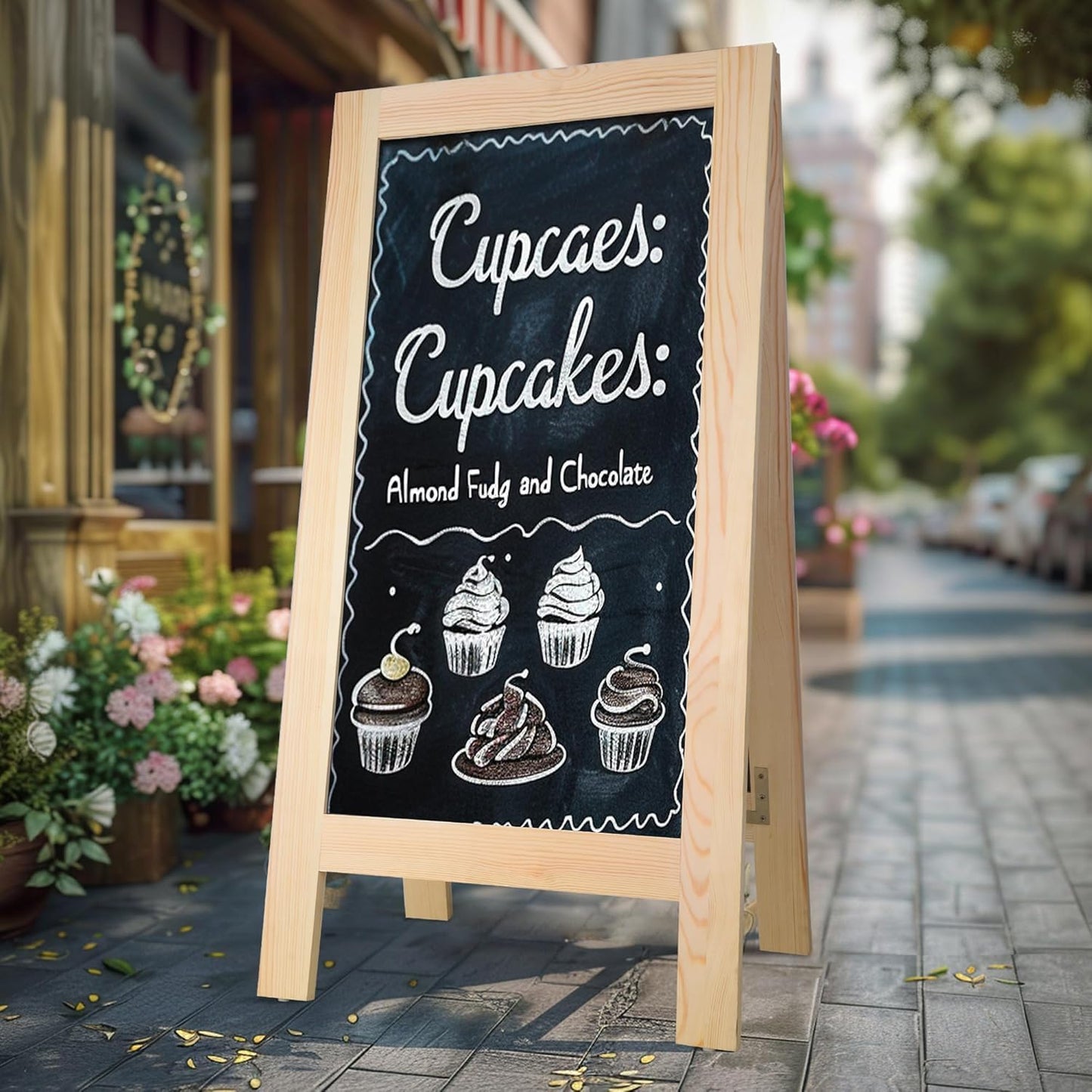 20x40 Inch Chalk Board Sign, Chalkboard Signs, A Frame Menu Easel, Sandwich Outdoor Large Standing Blackboard, Business for Outside Businesses Sidewalk - Pizarras Pizarrones Negocios