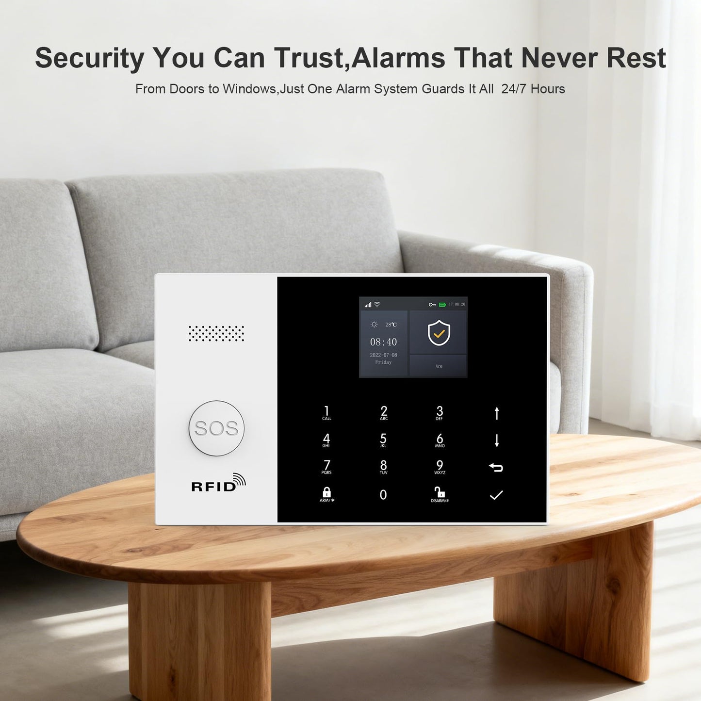PGST Home Security System,12 Pieces Wireless Alarm System with Door Alarms,Motion Detector,Loud Siren,4G Calling/Phone App Alerts,Compatible with Alexa&Google for Home,Villa,Apartment,No Monthly Fee