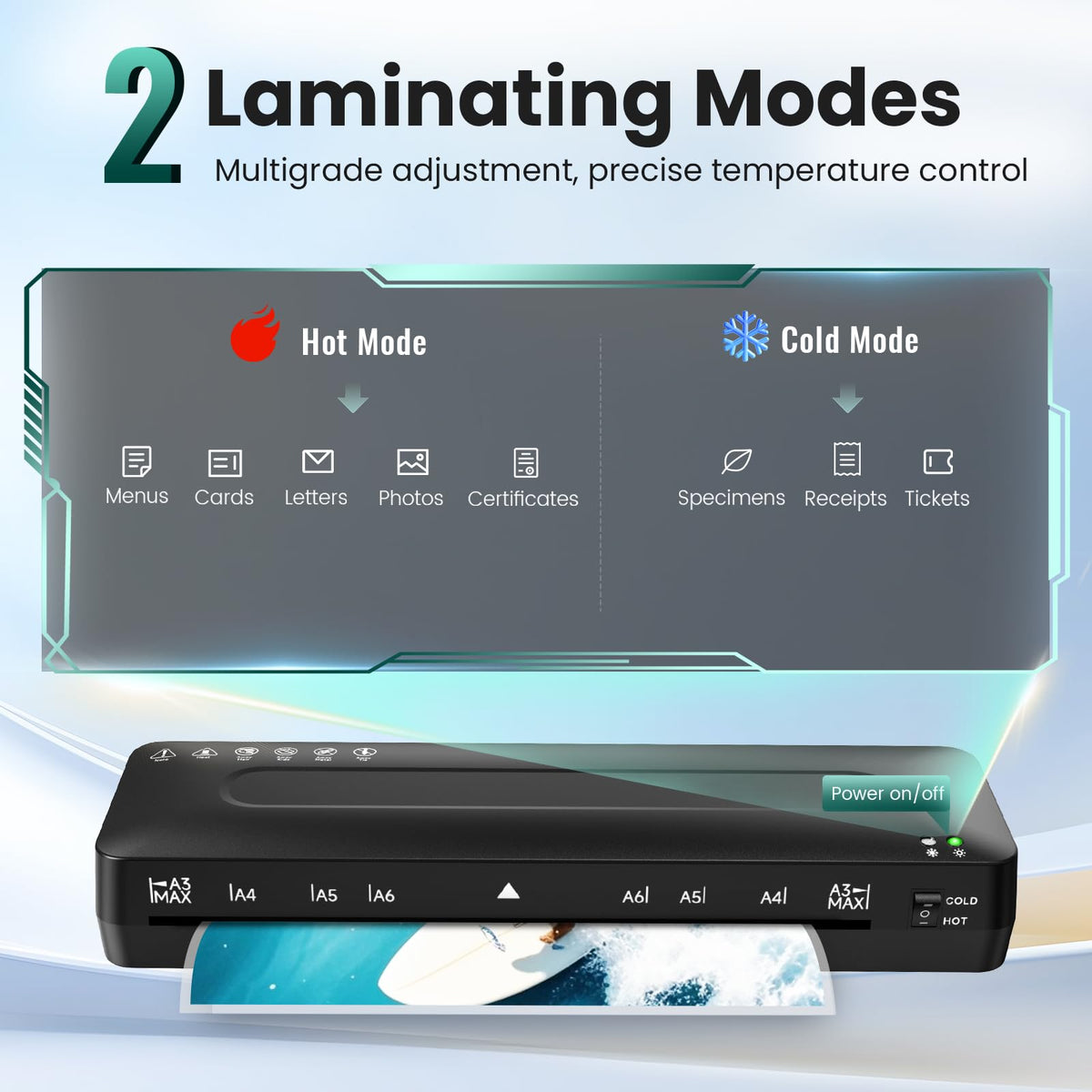 MAXDONE Laminator Machine 11x17-4-in-1 Thermal Cold 13 Inch Laminating Machine with Sheets, Paper Trimmer & Corner Rounder, ABS Jam Release & Fast Warm-up Laminator for A3/A4/A5, Home Office School