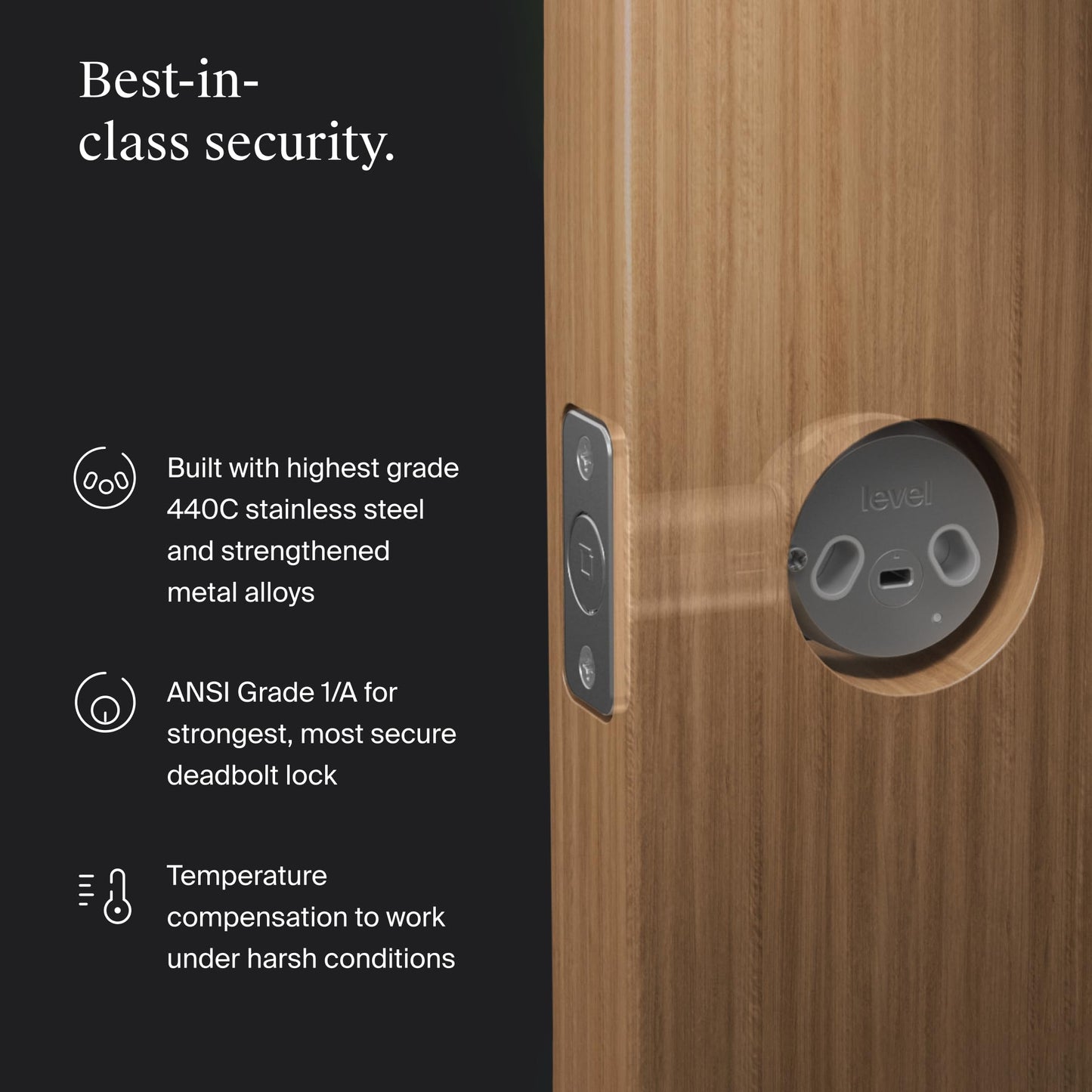 Level Bolt Smart Deadbolt - Make Your Lock Smart Without Changing Keys or Hardware - Matter-Over-Thread Plus Apple Home Key - Keyless & Remote Access via Apple, Alexa, Google Home, SmartThings