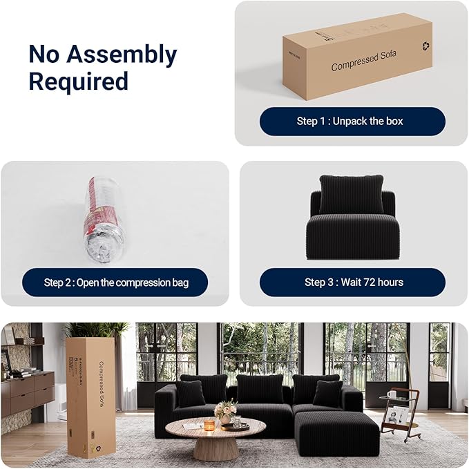 Avenco 35.4” Armless Modular Sofa Seat, Individually Wrapped Coil Support &