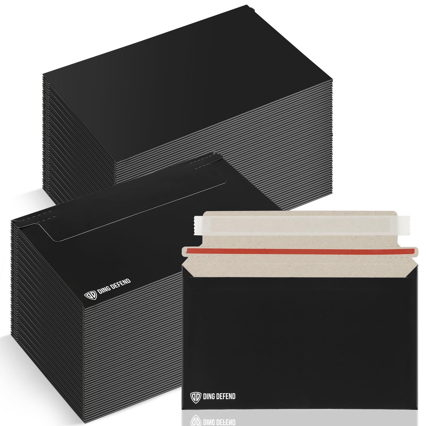 Card Shipping Envelopes 110 Pack - 7 x 4.35 Inches Trading Cards Self-Adhesive Black Mailers, Perfect Fit for Ding Defend Protectors Semi-Rigid Sleeves & Toploaders - Hobby Mailing Supplies