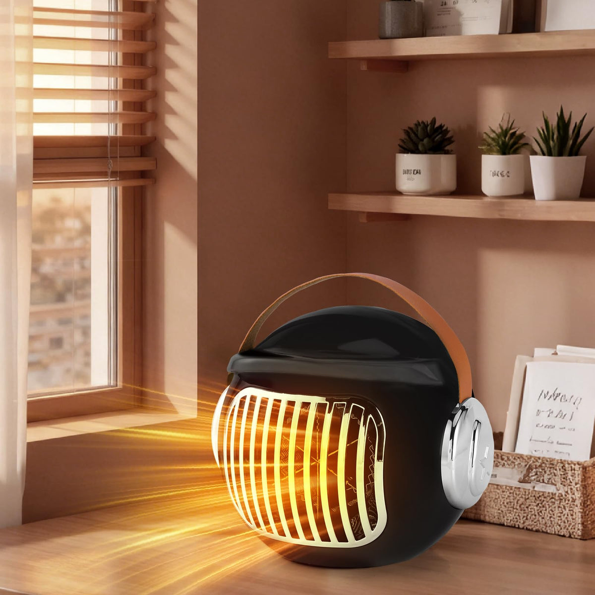 2 Pack Small Desk Heater for Office, Compact Personal Electric Heater with PTC Ceramic Fast Heating 500W, Energy Efficient for Indoor Use, Safe with Overheating & Tip-Over Protection