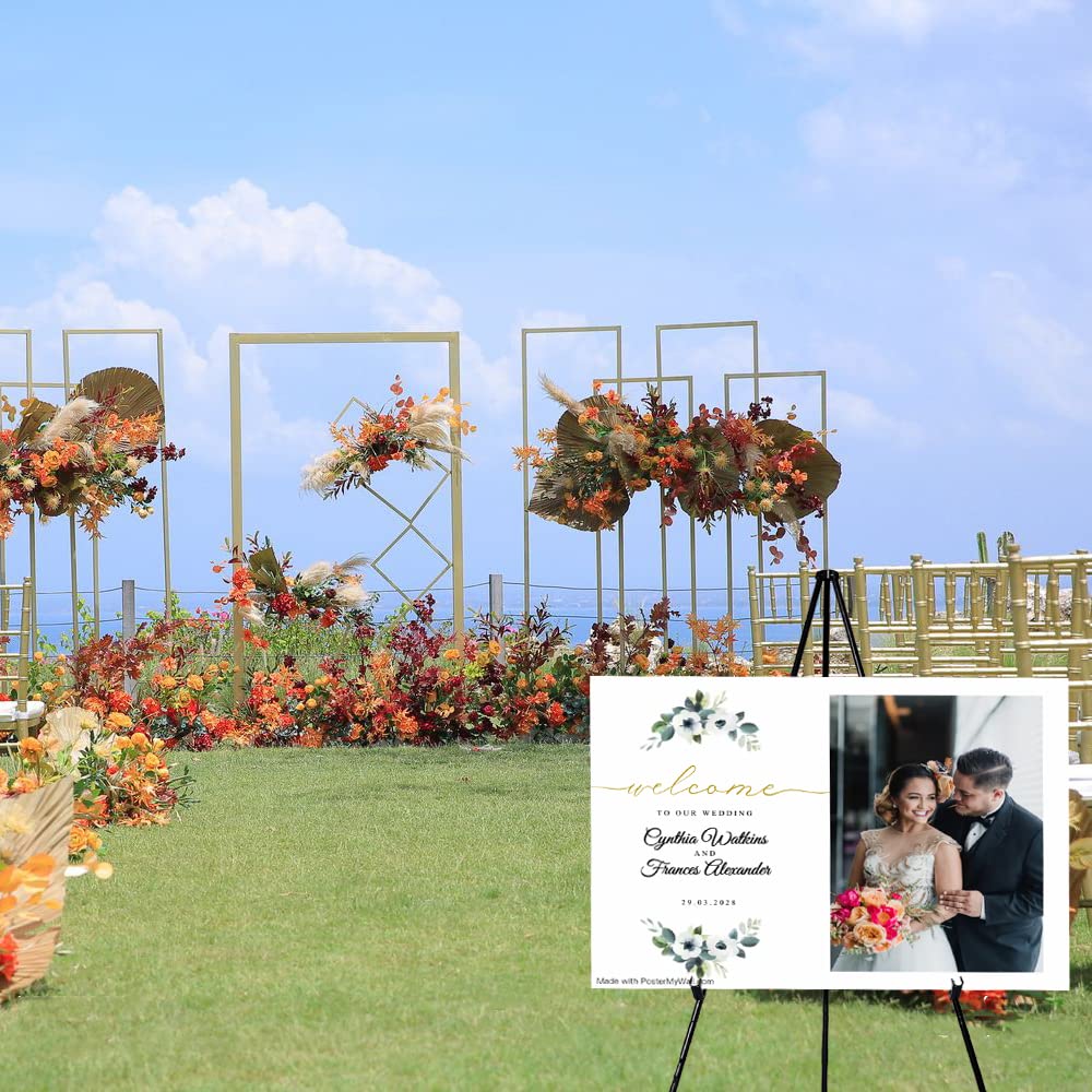 JIUYE 63" Instant Easels Stand for Wedding Sign & Posters,Adjustable Metal Easels for Display Painting Canvas,Folding Tripod with Portable Bag by JoyYeux,Black 3Pack