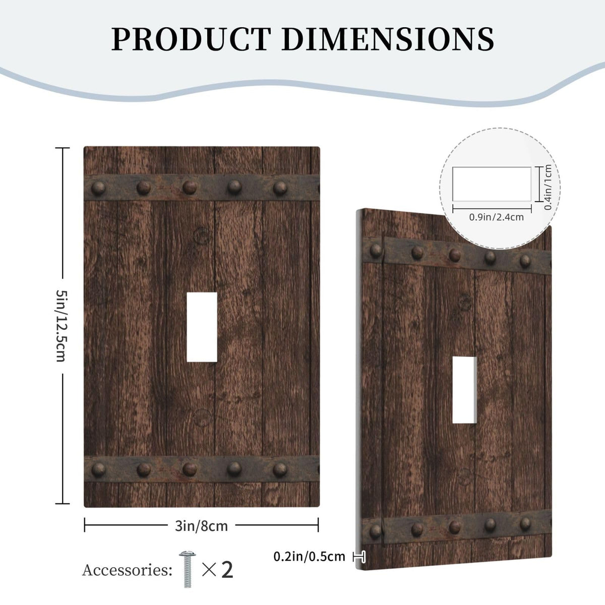 CZRPKEN Light Switch Cover Plate Witch Rustic Dark Wood Medieval Style Wooden Design 1 Gang Decorative Wall Plate Single Toggle Outlet Cover Cabin Home Decor