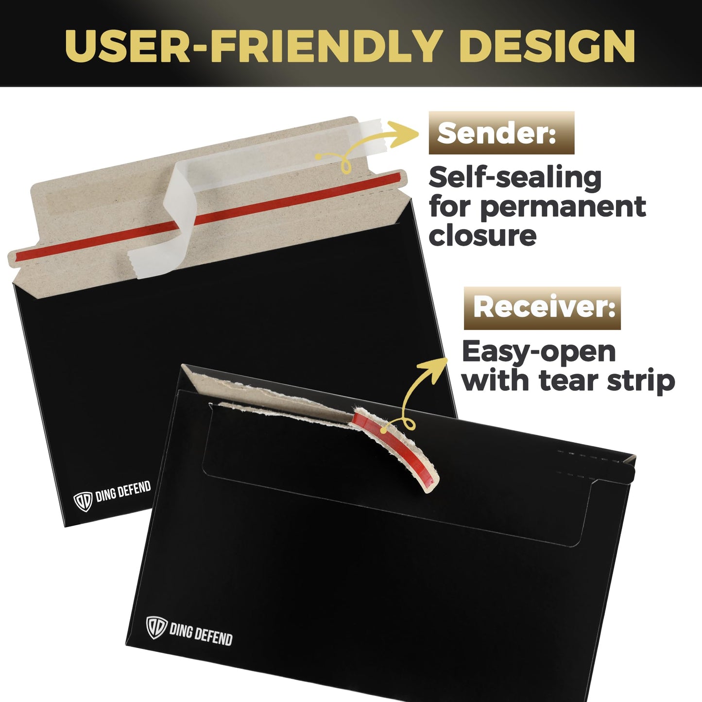 Card Shipping Envelopes 110 Pack - 7 x 4.35 Inches Trading Cards Self-Adhesive Black Mailers, Perfect Fit for Ding Defend Protectors Semi-Rigid Sleeves & Toploaders - Hobby Mailing Supplies