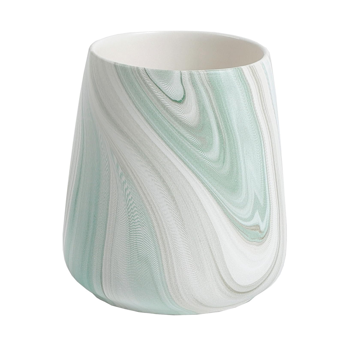 Marble Green Toothbrush Holder for Bathroom - Ceramic Tooth Brushing Holders, Toothbrush Cup, Toothpaste Organizer for Bathroom Countertop, Makeup Brush Holder, Pen Holder for Home Desktop Storage