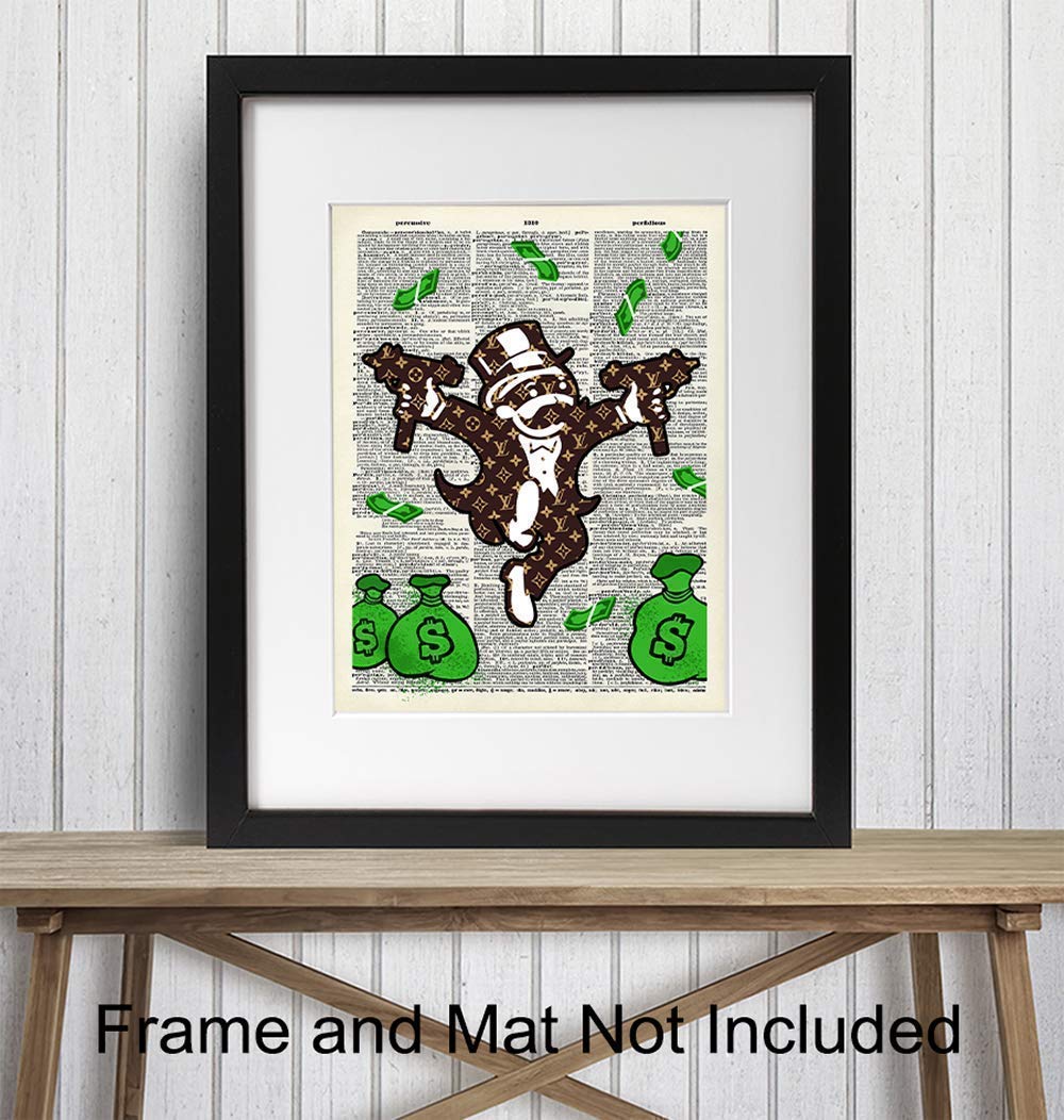Fashion Urban Street Art Graffiti Wall Art Print Cool Upcycled Dictionary Poster for Home Decor - Room Decorations for Dorm, Office, Teens Bedroom - 8x10 Unframed Photo