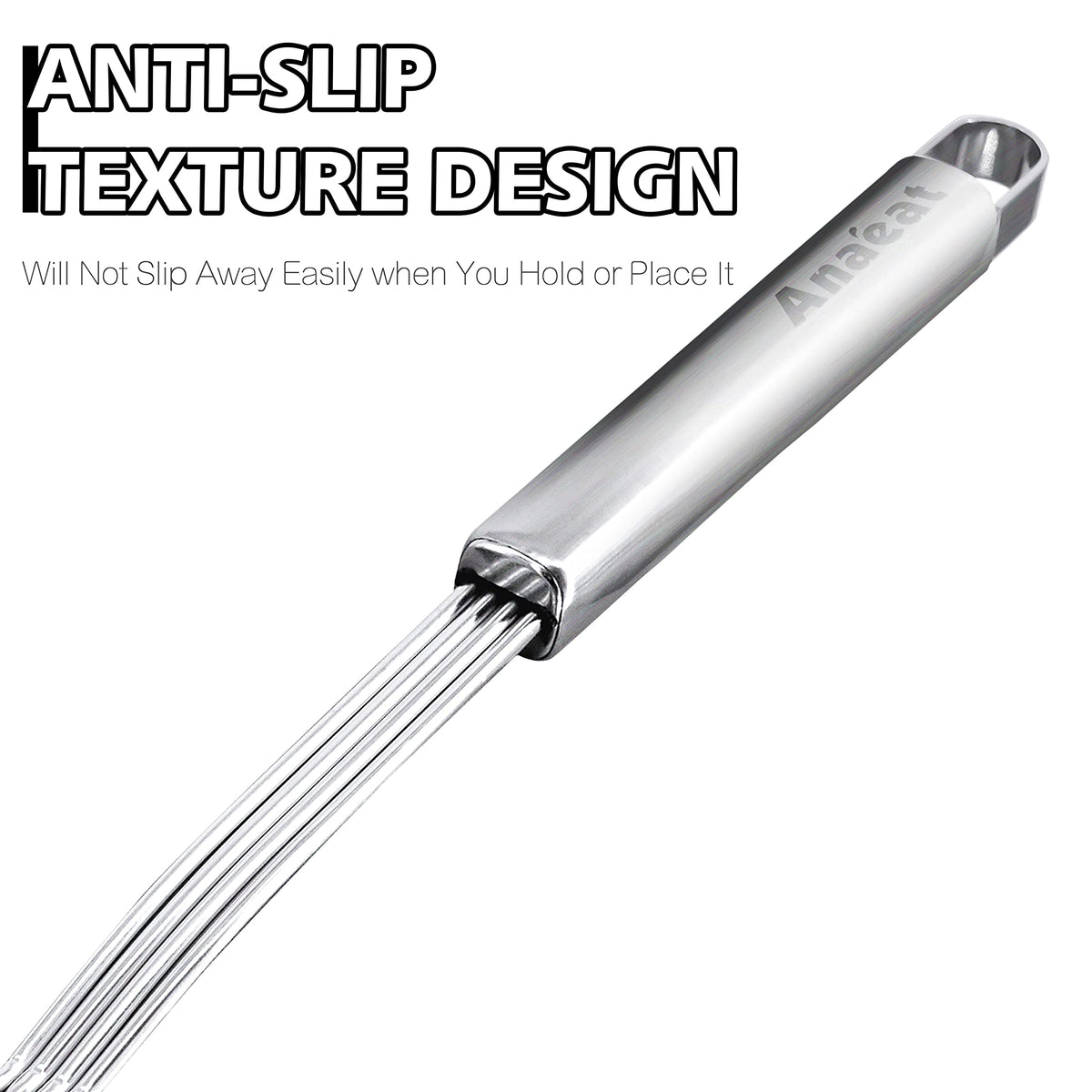 Anaeat Stainless Steel Spider Strainer Skimmer - Solid Kitchen Strainer Ladle with Long Handle for Cooking and Frying, Reinforced Double Coil Slotted Spoons for Pasta, Noodle, Spaghetti (7 Inch)