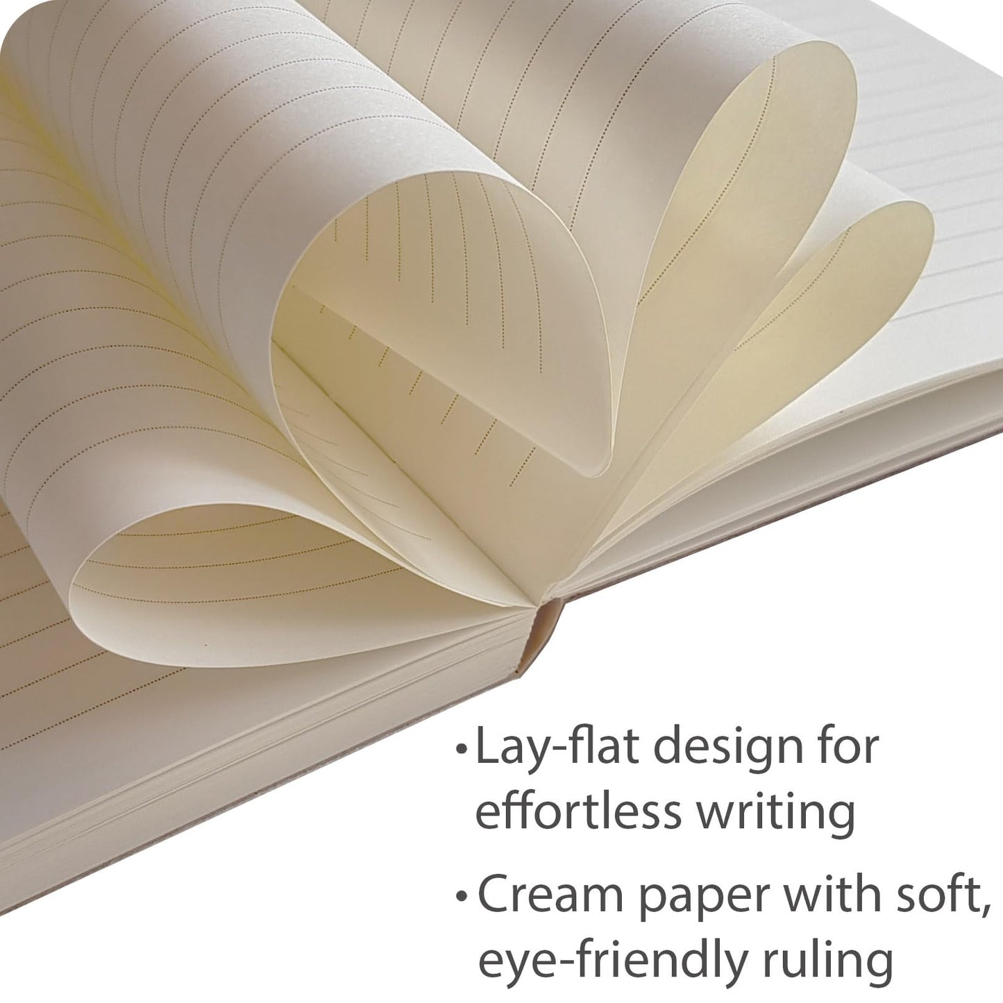 le vent Set of 2 Lined Bound Notebooks A5 – Each 200 Lay Flat Pages – 5x8 Hardcover Journal Refills – Fountain Pen Friendly 100 gsm Paper – 100% Recycled Notebook