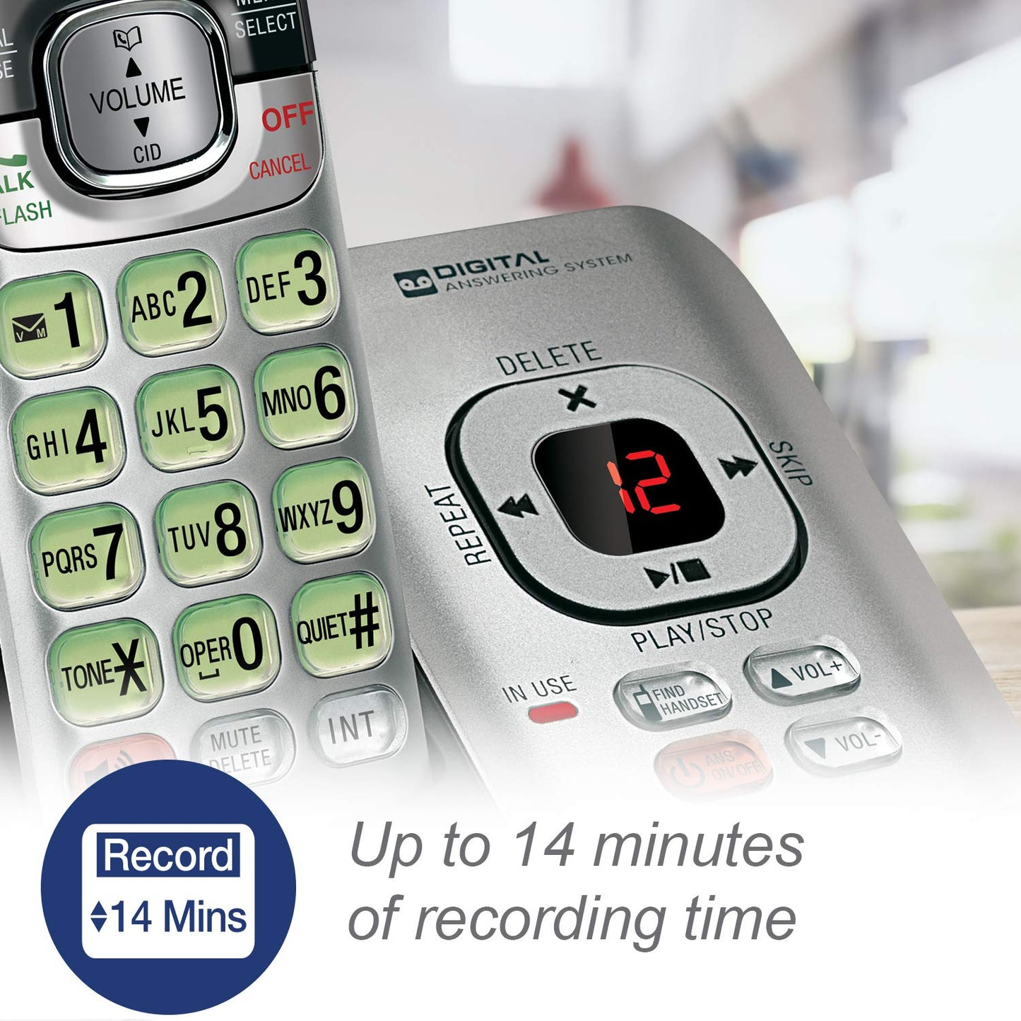 VTech CS6529-4B 4-Handset Cordless Phone with Answering Machine, Caller ID/Call Waiting, DECT 6.0 System, Wall Mountable
