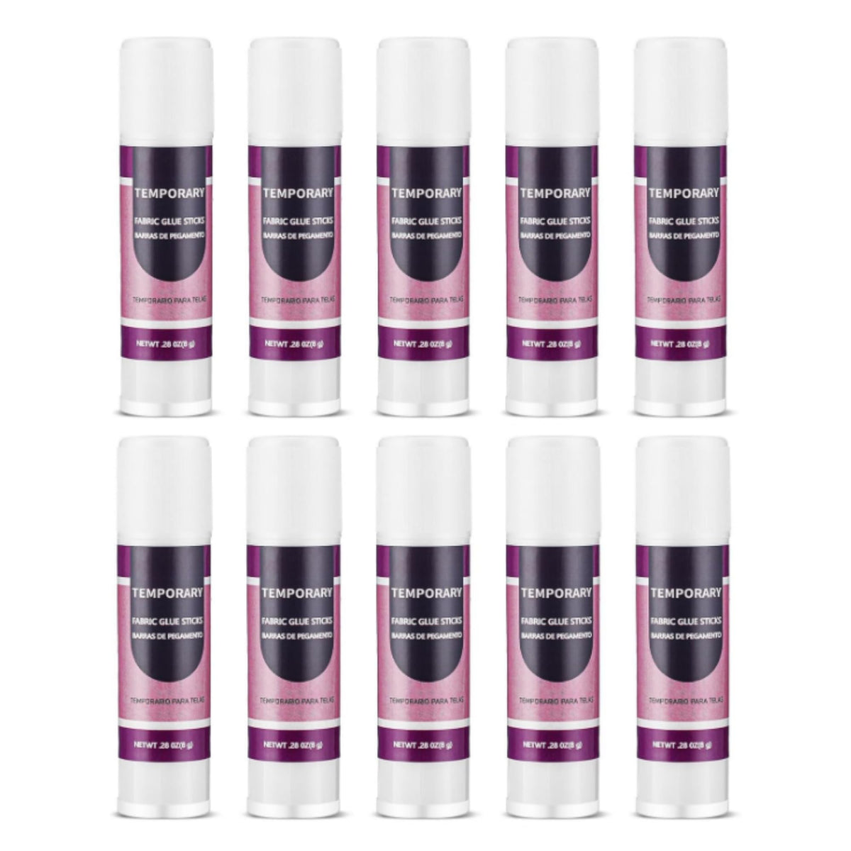 Chivertion 10 Pcs Temporary Fabric Glue 0.28 oz Water Soluble White Fabric Glue Stick for Quilting Man Woman Sewing and Craft and Home Use