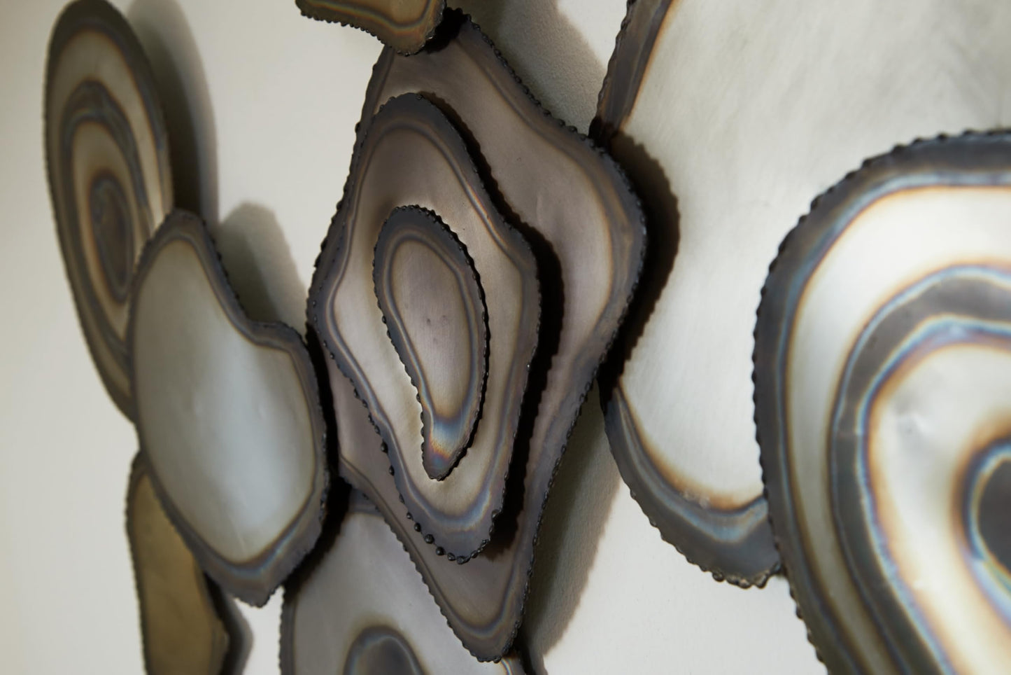 Signature Design by Ashley Worthman Contemporary Metal Abstract Wall Decor 40 x 20 Inches, Dark Brown & Light Gray