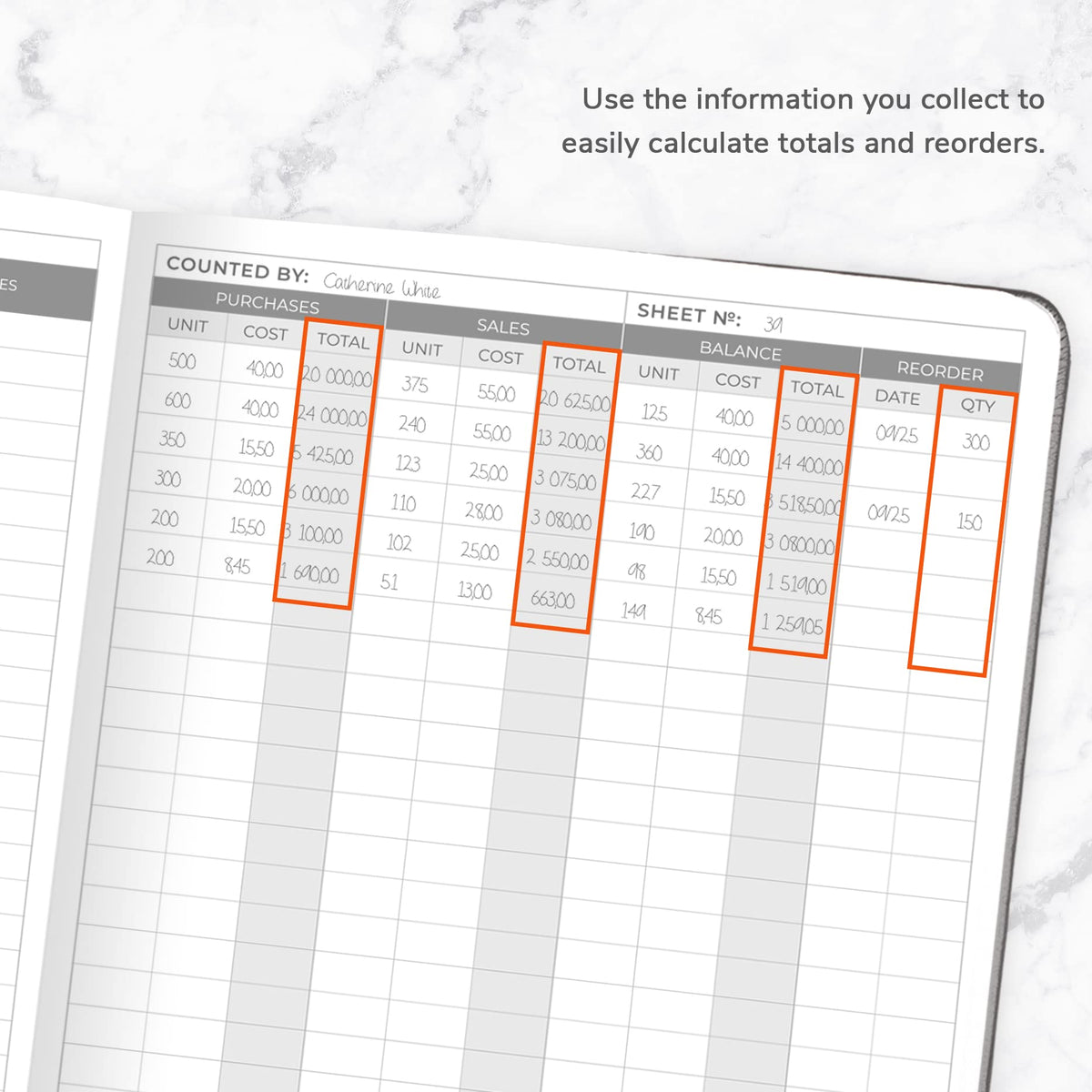 Clever Fox Inventory & Sales Log Book for Small Business – Inventory Ledger Book, Inventory Notebook, Order Tracker Book for Purchases, Sales & Reorders – Undated, Hardcover, A5, Silver Black