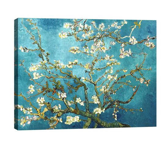Pyradecor Modern Almond Blossom Famous Oil Paintings Reproduction Canvas Prints by Van Gogh Floral Pictures on Canvas Wall Art for Bedroom Home Office Decorations