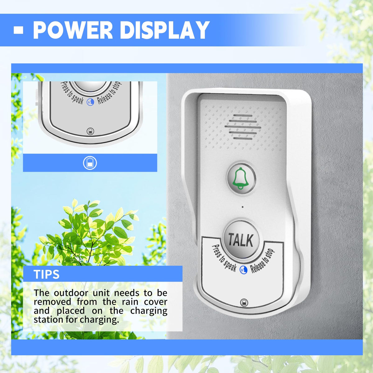 Doorbell Intercoms System for Home, 2 Way Room to Room Door Intercom Wireless with Long-Lasting Rechargeable System, Communication Devices for House Office Classroom with FCC/CE Certified
