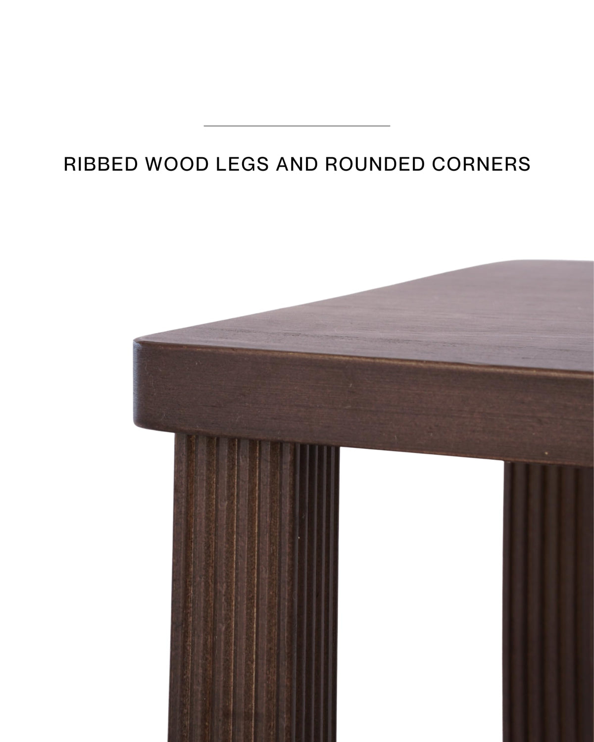 Retrograde Nightstand Side Table with Fluted Legs and Real Wood, for Night Stand, End Tables Living Room, Plant Stand Indoor, Nursery, Narrow Furniture, 2-Tiers, Easy Assembly, Dark Brown